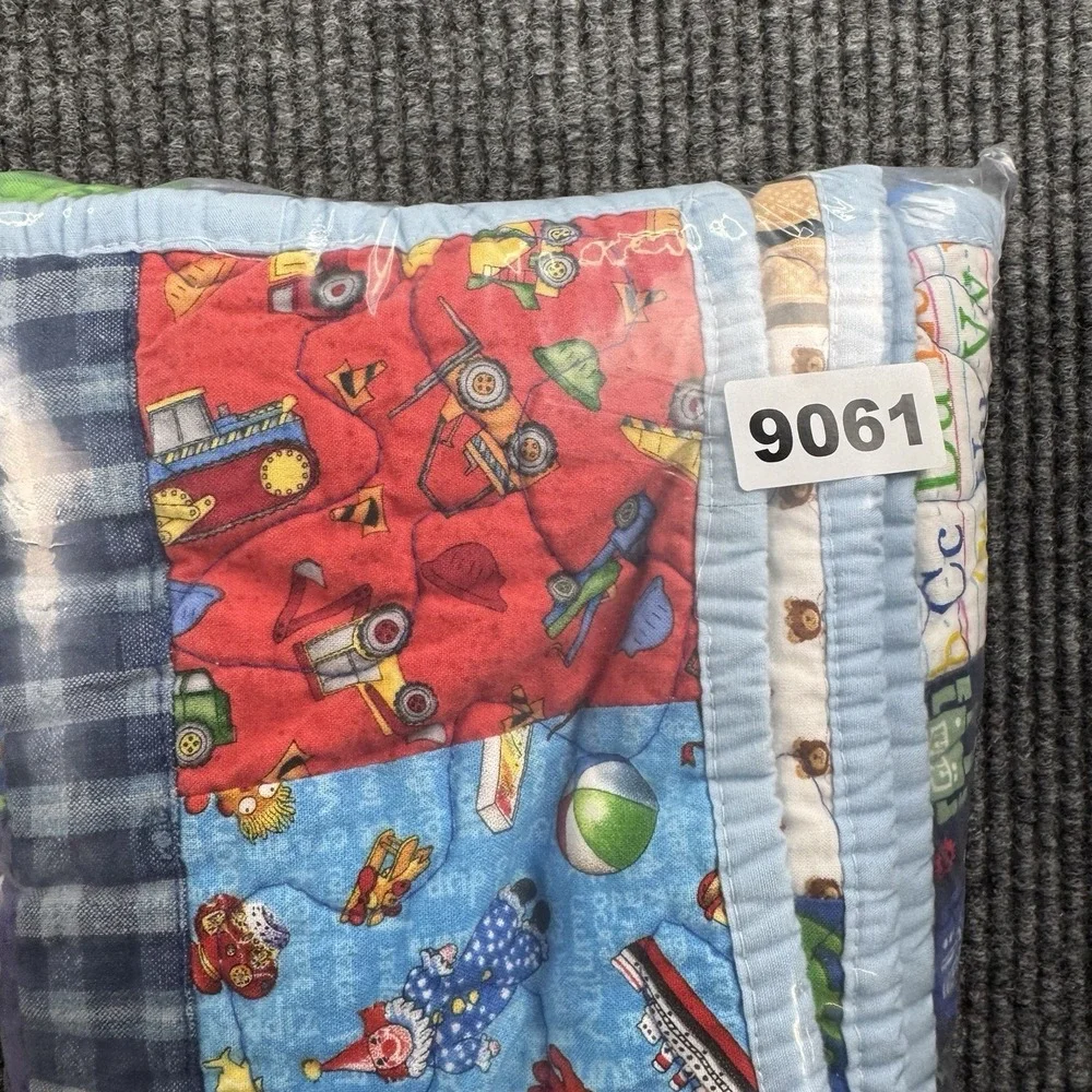 Handmade Children's Quilt 36x36 Patchwork Lion Baby Blanket Berry Basket Quilt